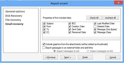 Wizard Testing - Email recovery option