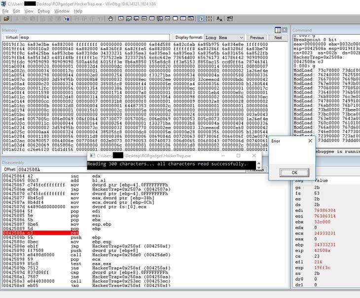 Testing ROP exploit