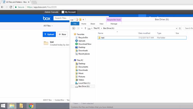 virtual drive displaying DropBox folder
