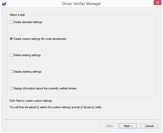 Driver Verifier Manager