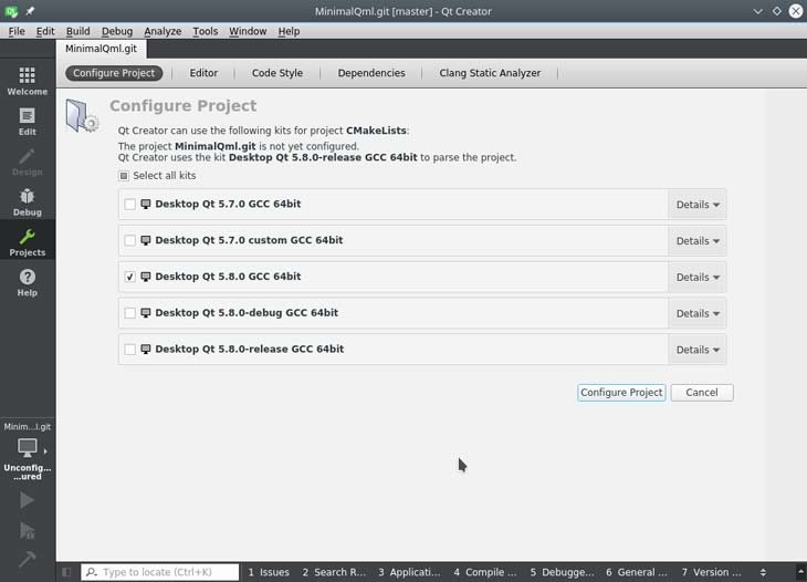 Selecting installed framework