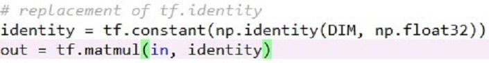 Replacement of TensorFlow identity