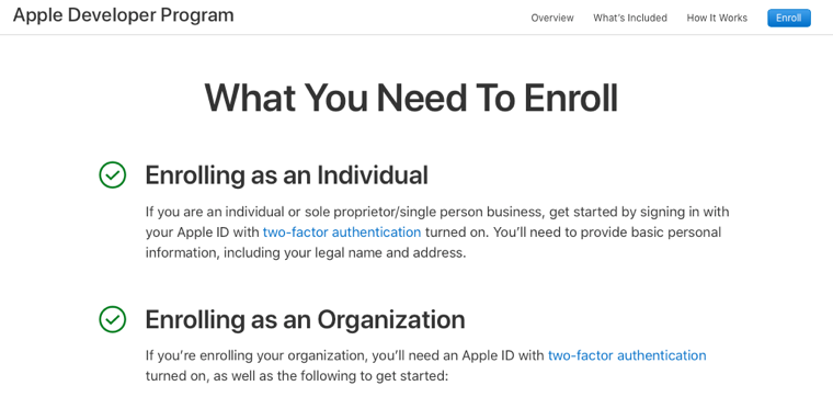 2 Apple Developer Program