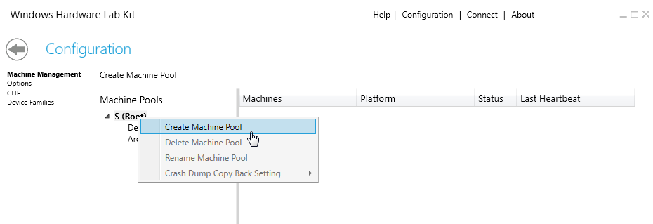 Image 3. Creating a machine pool