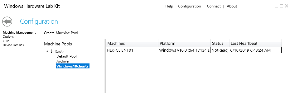 Image 4. Drag and drop the client into the custom machine pool