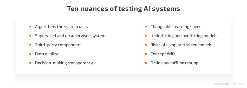 10 nuances testing ai systems