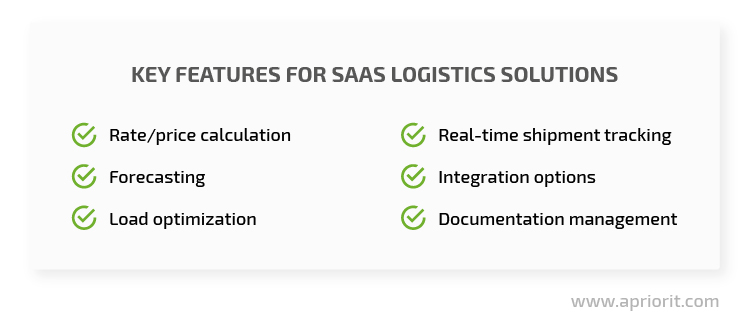 key features for saas logistics solutions