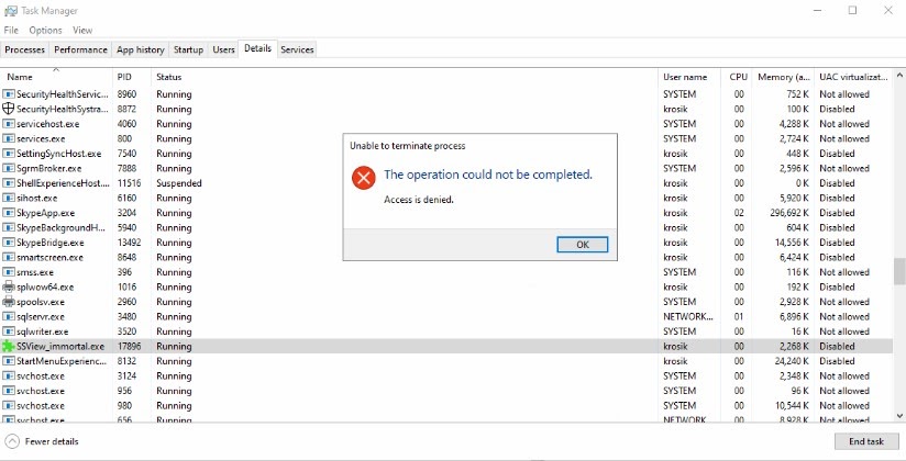 ERROR_ACCESS_DENIED response