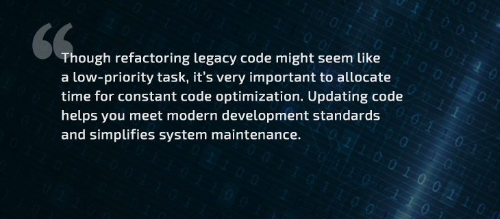 Updating code helps you meet modern development standards