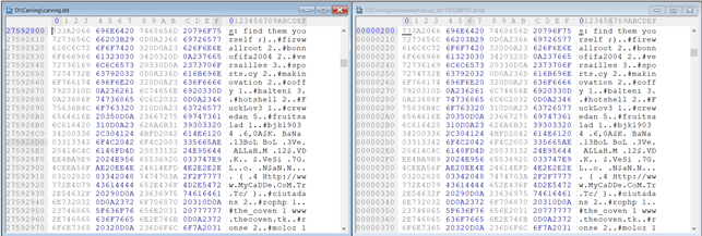  comparing files a hex editor