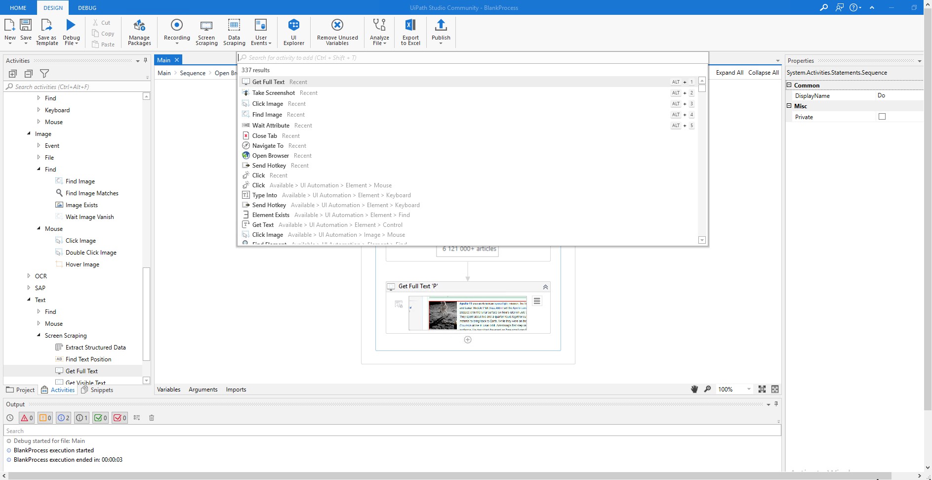 UIPath functions for script blocks configuration