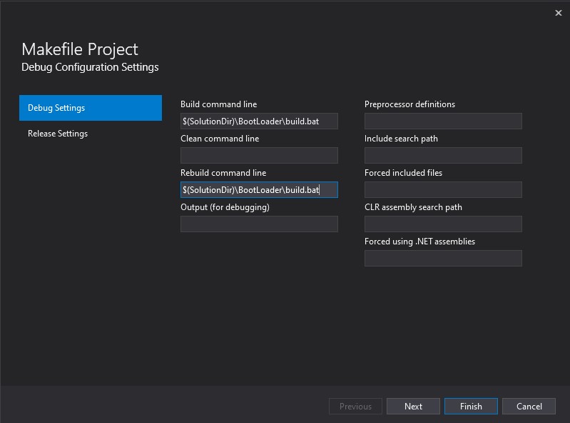 Configuring the Makefile project