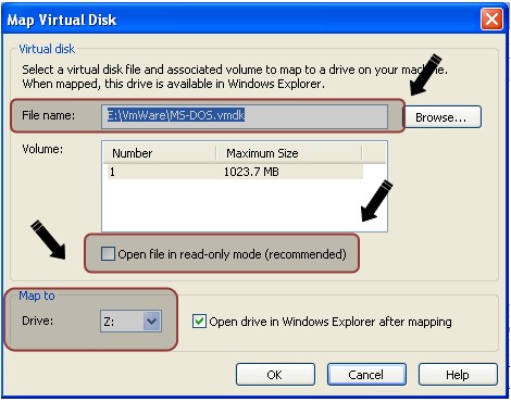 Mapping a virtual drive