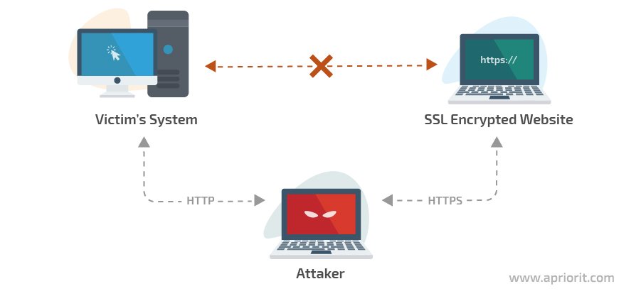 scheme of an ssl stripping attack