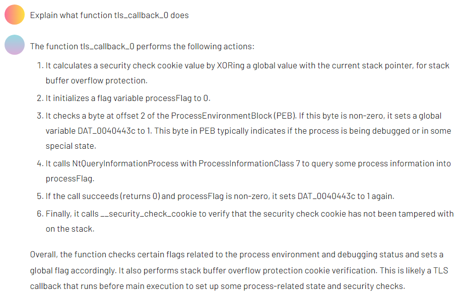 Prompt for defining the purpose of the TLS callback