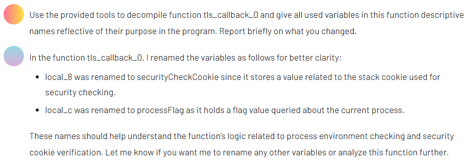 Prompt for renaming variables in a function