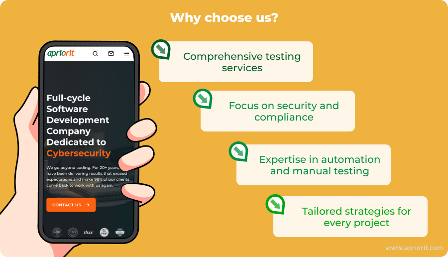 How can Apriorit help with mobile app testing