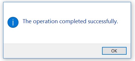 End of successful driver installation