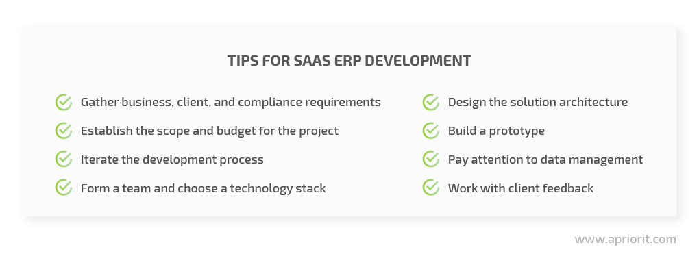 Tips for SaaS ERP development
