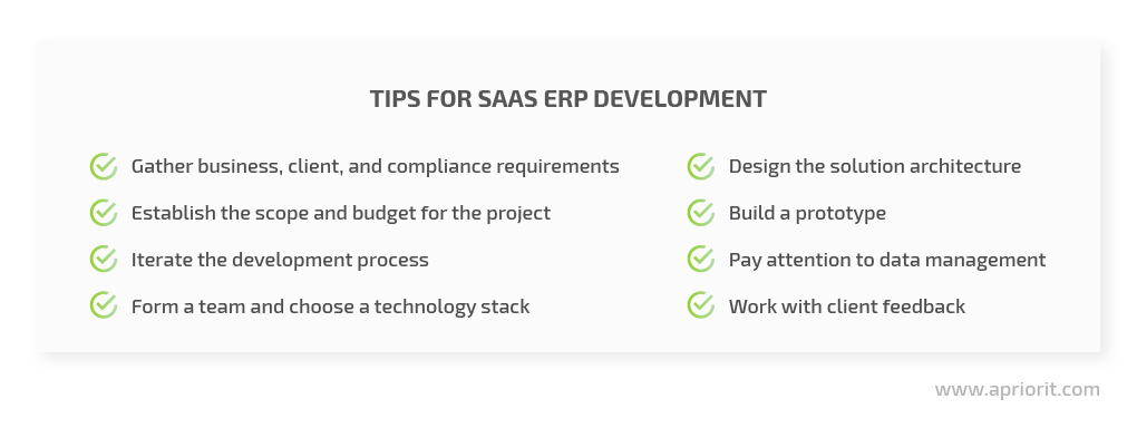 Tips for SaaS ERP development 