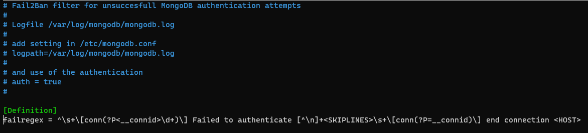 screenshot 2 filter text for failed authentication