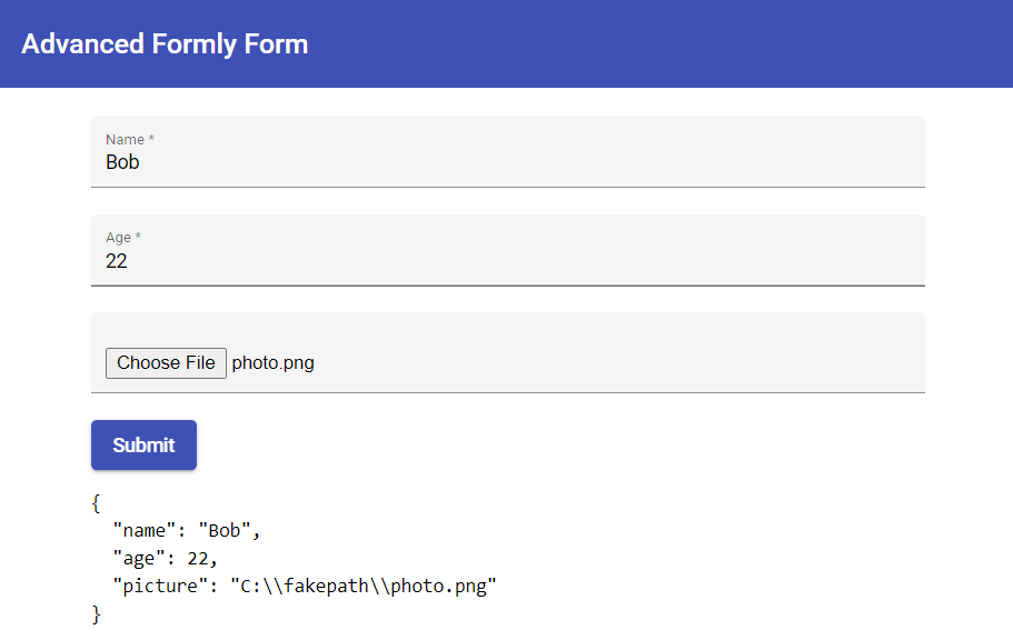 screenshot 2 web form with a custom field type for uploading files