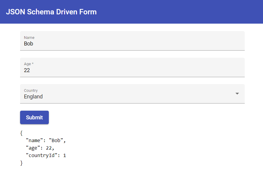 screenshot 7 web form received from json schema