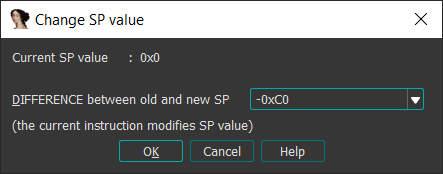 Shifting the current stack pointer value by 0xC0