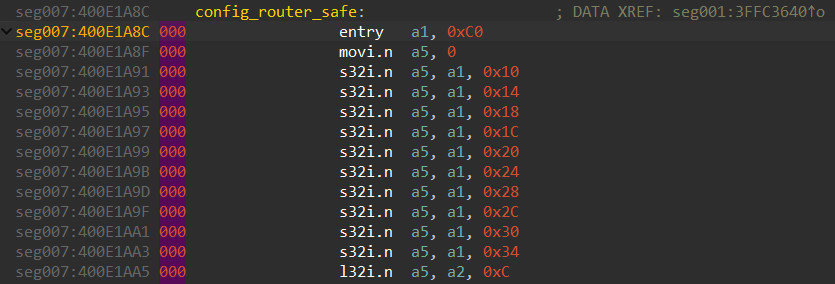 Code after enabling the stack pointer visualization