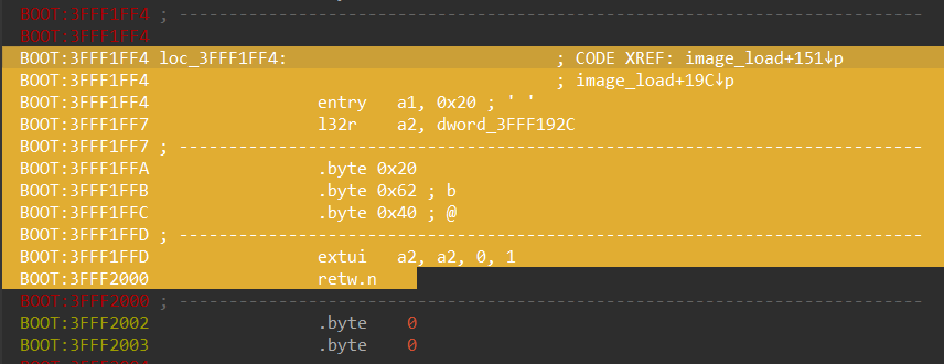 Selecting the whole piece of code from entry till retw.n