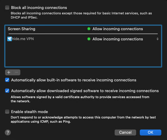 Allowing specific internet connections with Firewall