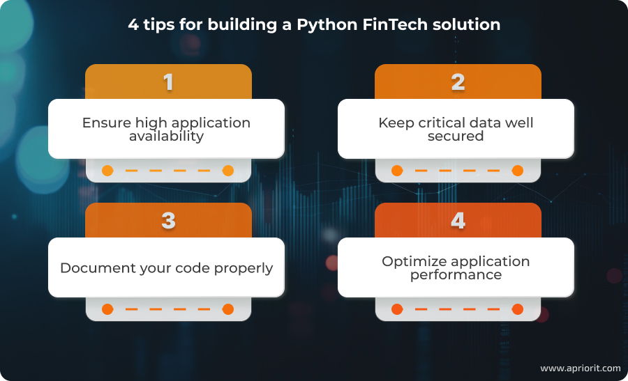 4 tips for building a Python FinTech solution