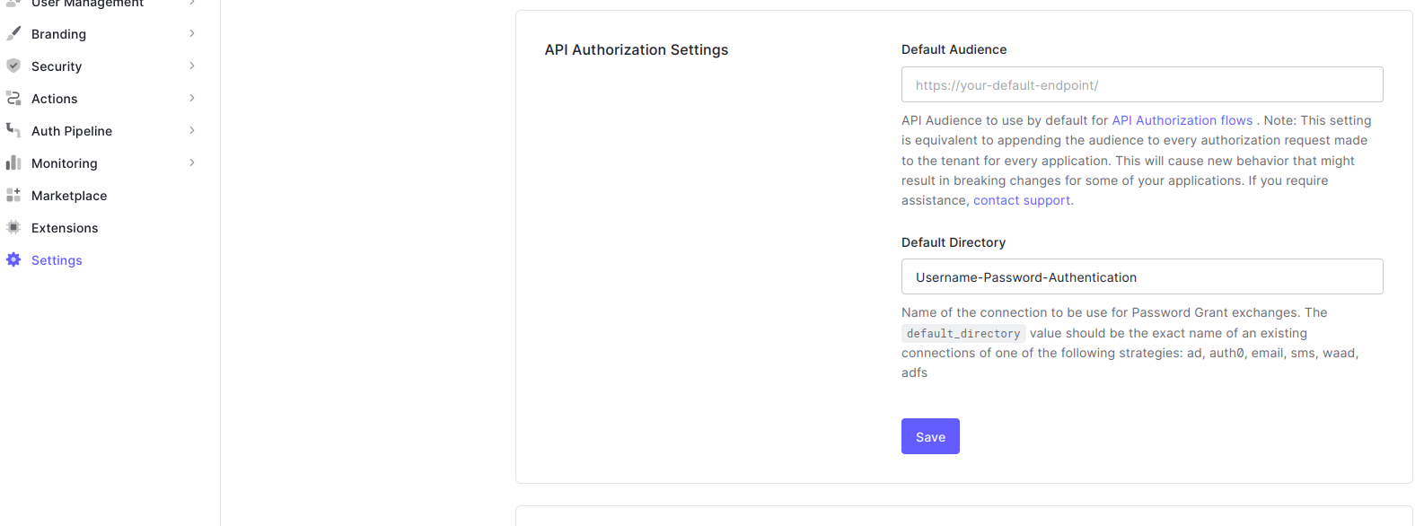 Filling out the Default Directory field