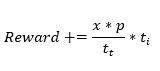 Formula to calculate a particular investor’s reward