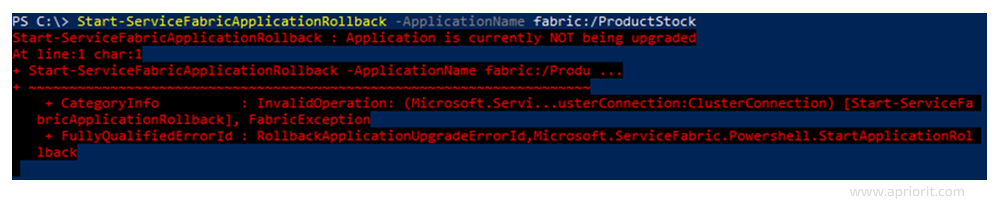 Screenshot 6. An error in PowerShell