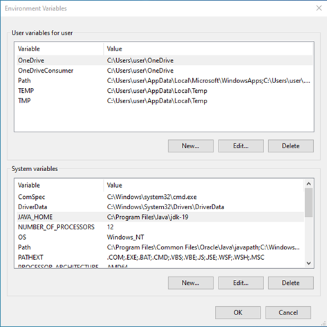 The System variables section JMeter