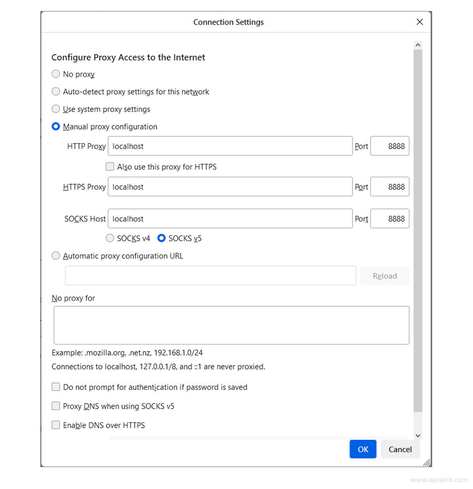 Changing browser settings to use JMeter Proxy