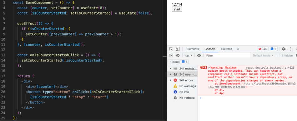 Adding isCounterStarted to the array of dependencies