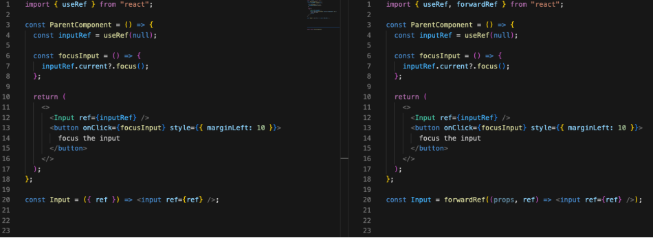 Using ref as a prop vs using the forwardRef function