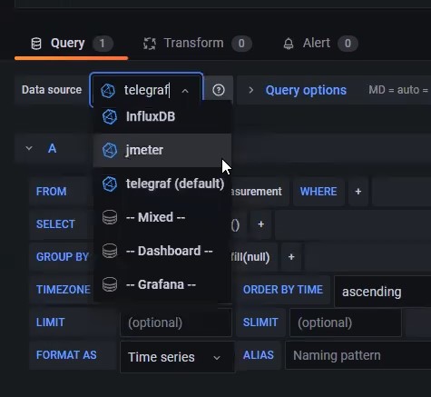 Selecting a data source