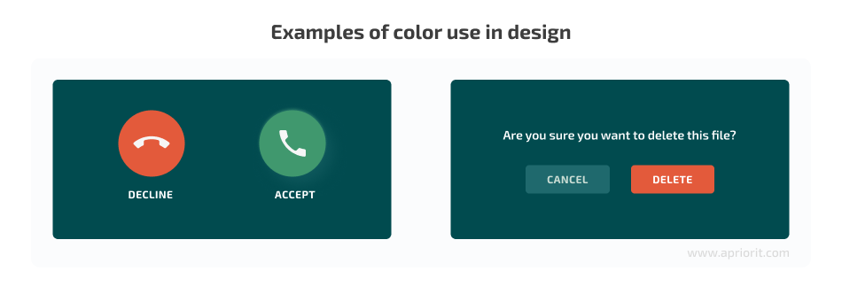Examples of color use in design