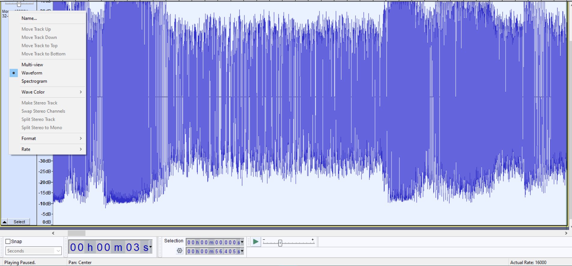 Choosing the Waveform view