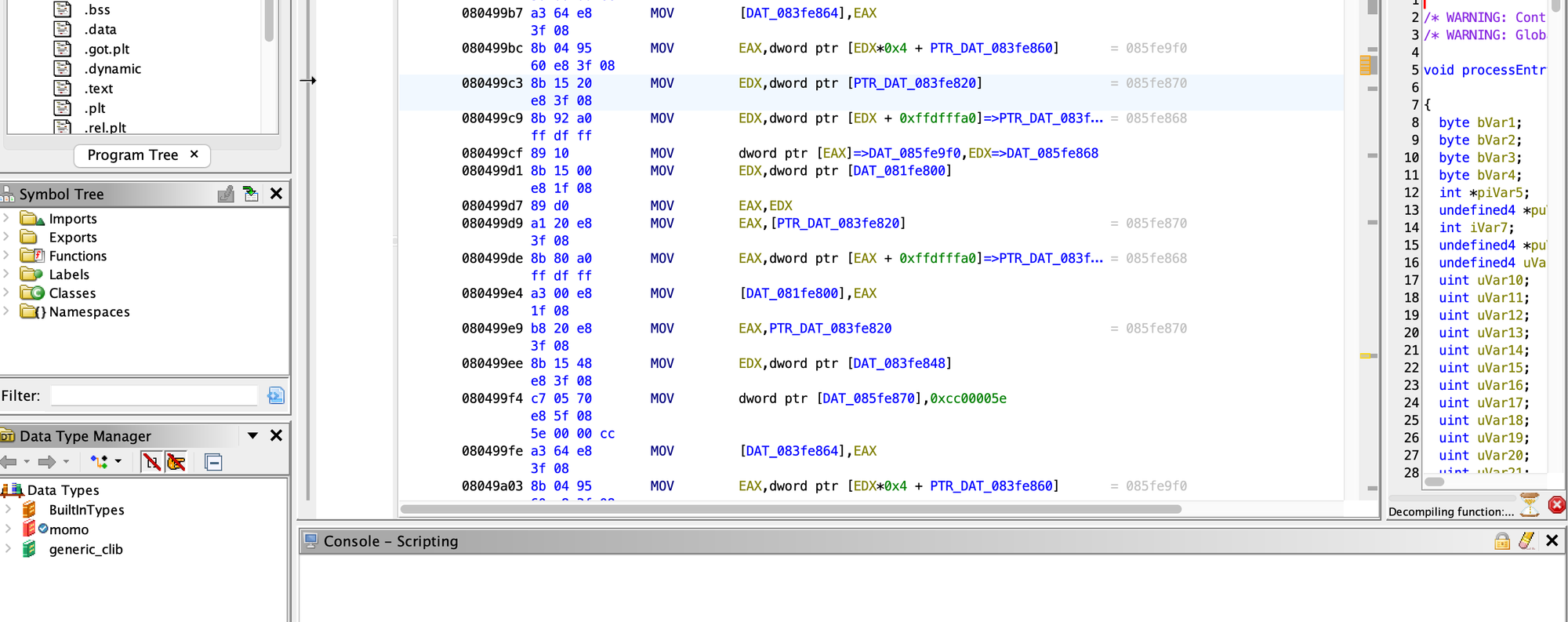 ghidra interface