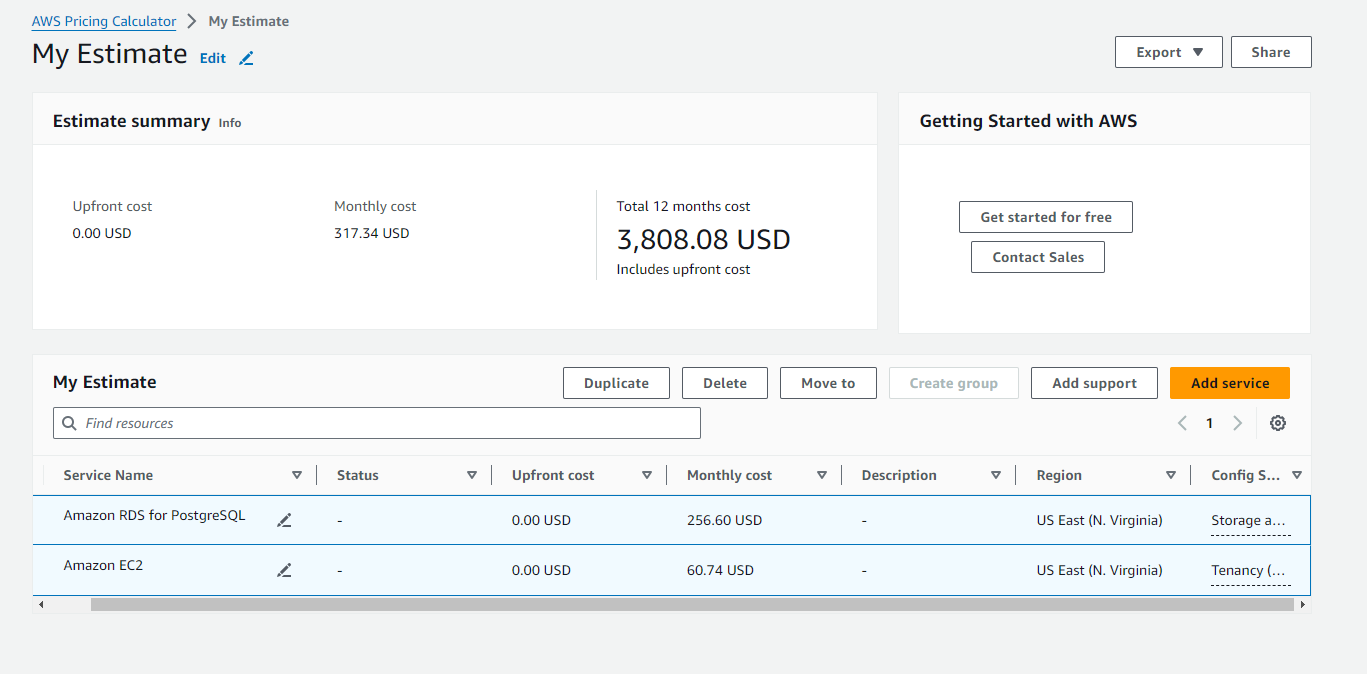 AWS Pricing Calculator