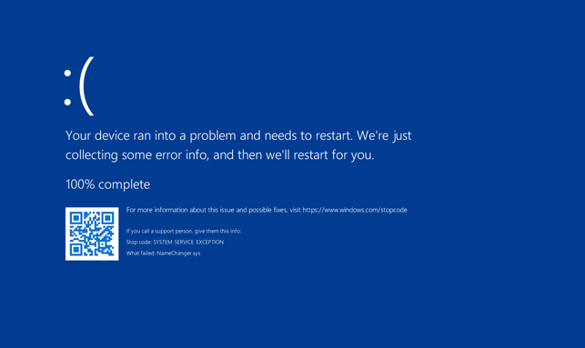 The blue screen of death