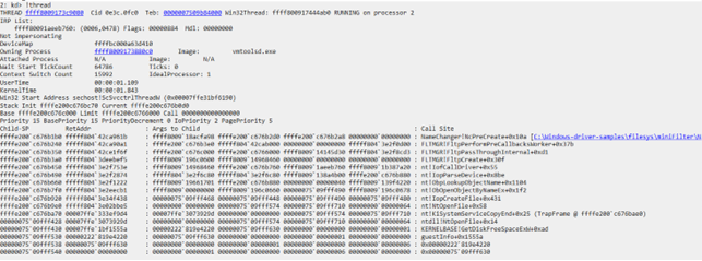 Analyzing the thread of the NcPreCreate callback
