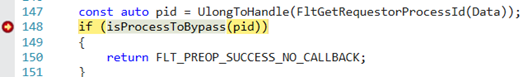 Checking file availability in the list of exclusions