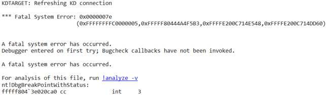 Fatal System Error message