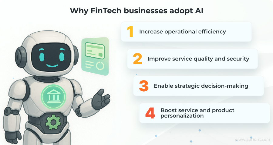 Business benefits of using AI in FinTech solutions