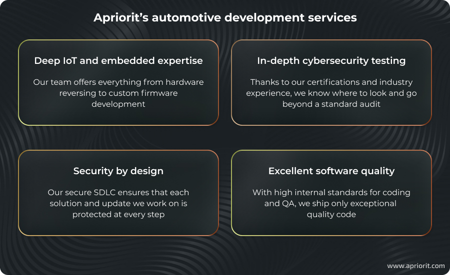Apriorit’s automotive development services